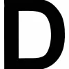 Klebebuchstabe, Buchstabe D, schwarz
