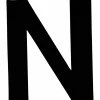 Klebebuchstabe, Buchstabe N, schwarz