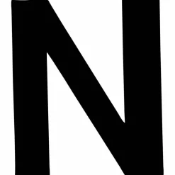 Klebebuchstabe, Buchstabe N, schwarz