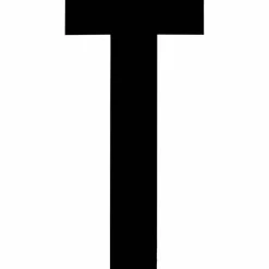 Klebebuchstabe, Buchstabe T, schwarz