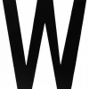 Klebebuchstabe, Buchstabe W, schwarz