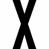 Klebebuchstabe, Buchstabe X, schwarz