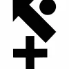 Klebesymbol, Klebesymbole +, >, schwarz
