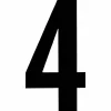 Klebeziffer, Zahl 4, schwarz
