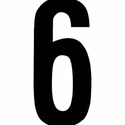 Klebeziffer, Zahl 6, schwarz