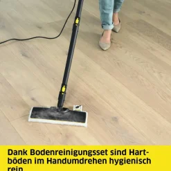 Kompakter 2-in-1-Dampfmopp SC 1 EasyFix, max. 3,0 bar, 1200 W Heizleistung, ca. 20 m² Flächenleistung