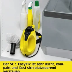 Kompakter 2-in-1-Dampfmopp SC 1 EasyFix, max. 3,0 bar, 1200 W Heizleistung, ca. 20 m² Flächenleistung
