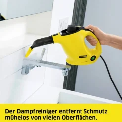 Kompakter 2-in-1-Dampfmopp SC 1 EasyFix, max. 3,0 bar, 1200 W Heizleistung, ca. 20 m² Flächenleistung