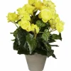 Kunstblume, Begonia, gelb, rund
