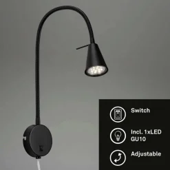 LED-Bettleuchte »TUSA«, schwarz, Höhe: 45 cm, inkl. Leuchtmittel