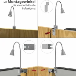 LED-Bettleuchte »TUSO«, Ø: , Höhe: 40,3 cm, nickelfarben matt
