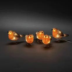 LED-Dekoration, Rotkehlchen, Stecker, orange
