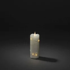 LED-Echtwachskerze, Wachs, Höhe: 12,7 cm