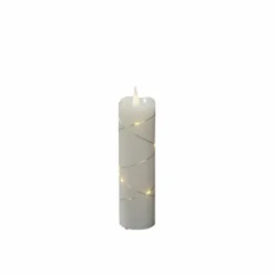 LED-Echtwachskerze, Wachs, Höhe: 17,8 cm