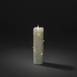 LED-Echtwachskerze, Wachs, Höhe: 17,8 cm