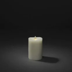 LED-Kerze, Ø: 7,6 cm, cremeweiß, mit Flacker-Effekt