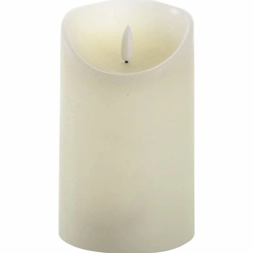 LED-Kerze »3D Rustic FLAME«, Ø 9 cm, creme, Timer