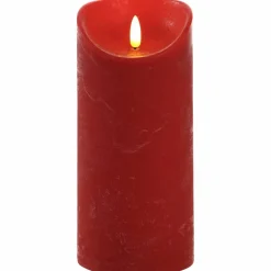 LED-Kerze »3D Rustic FLAME«, Ø 9 cm, rot, Timer