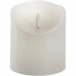 LED-Kerze »3D Rustic FLAME«, Ø 9 cm, weiß, Timer