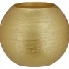 LED-Kerze »Rustic«, Ø 12 cm, goldfarben, Timerfunktion, 3D-Flacker-Effekt, Timer