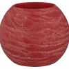 LED-Kerze »Rustic«, Ø 12 cm, rot, Timerfunktion, 3D-Flacker-Effekt, Timer