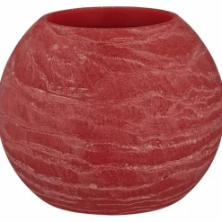 LED-Kerze »Rustic«, Ø 12 cm, rot, Timerfunktion, 3D-Flacker-Effekt, Timer