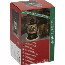 LED-Kugellaterne, kugelförmig, Höhe: 20 cm, batterie, goldfarben/grün/rot
