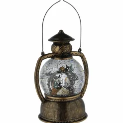 LED-Kugellaterne, kugelförmig, Höhe: 20 cm, batterie, braun