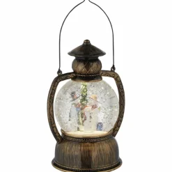 LED-Kugellaterne, kugelförmig, Höhe: 20 cm, batterie, braun