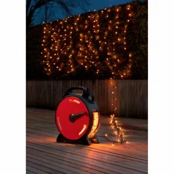 LED-Lichterkette, schwarz/rot, Kabellänge: 65,93 m