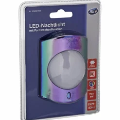 LED-Nachtlicht mit Farbwechselfunktion metallic 1-flammig 1 W 7,2 x 9,8 x 7,9 cm