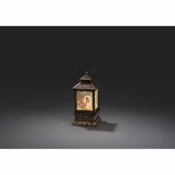 LED-Schneelaterne, Kunststoff, BxHxL: 10,5 x 22 x 10,5 cm, inkl. Leuchtmittel