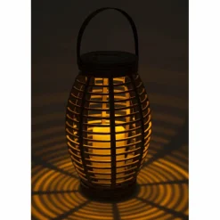 LED-Solarleuchte »Manila«, H: ca. 25 cm, oval, taupe, Flackerlicht