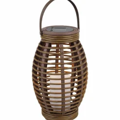 LED-Solarleuchte »Manila«, H: ca. 25 cm, oval, taupe, Flackerlicht
