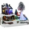 LED-Szenerie, Bahnhof, Höhe: 17 cm, netz/batterie, schwarz/weiss/grün/braun
