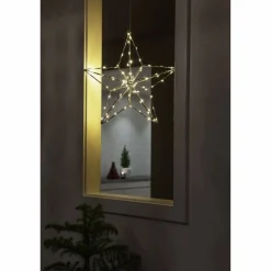 Leuchtstern, 90 Dioden, Höhe: 38 cm, Innentrafo, silberfarben