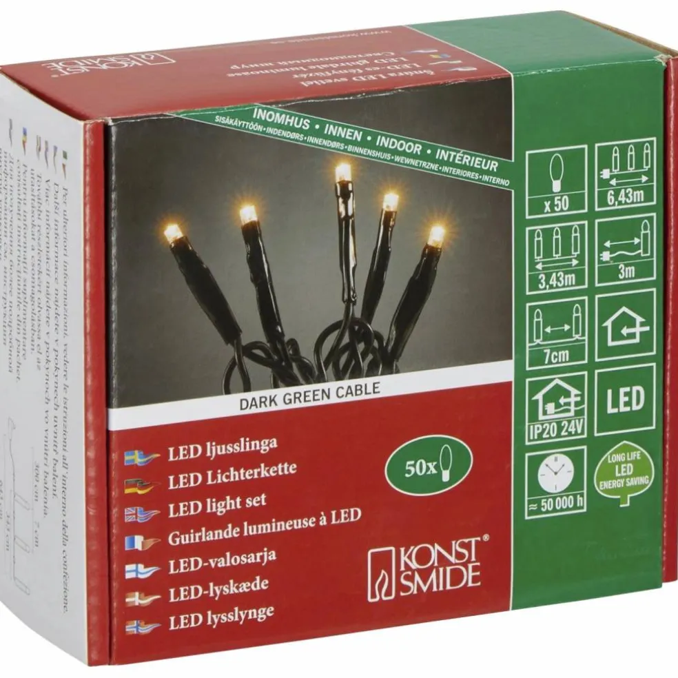 Lichterkette, 6,43 m mit 50 LED, bernsteinfarben