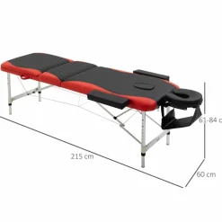 Massageliege, Aluminium, inkl. Auflagen, BxHxT: 215 x 84 x 60 cm