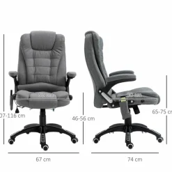 Massagestuhl, Breite: 74 cm, Region: Rücken/Taille/Gesäß, mit Wärmefunktion