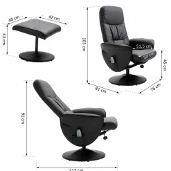 Massagestuhl, Breite: 81 cm, Region: Rücken/Gesäß/Oberschenkel/Unterschenkel