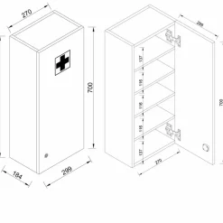 Medizinschrank »Medasa«, BxLxT: 29 x 70 x 20 cm