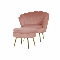 Muschelsessel, Höhe: 78 cm, rose/goldfarben