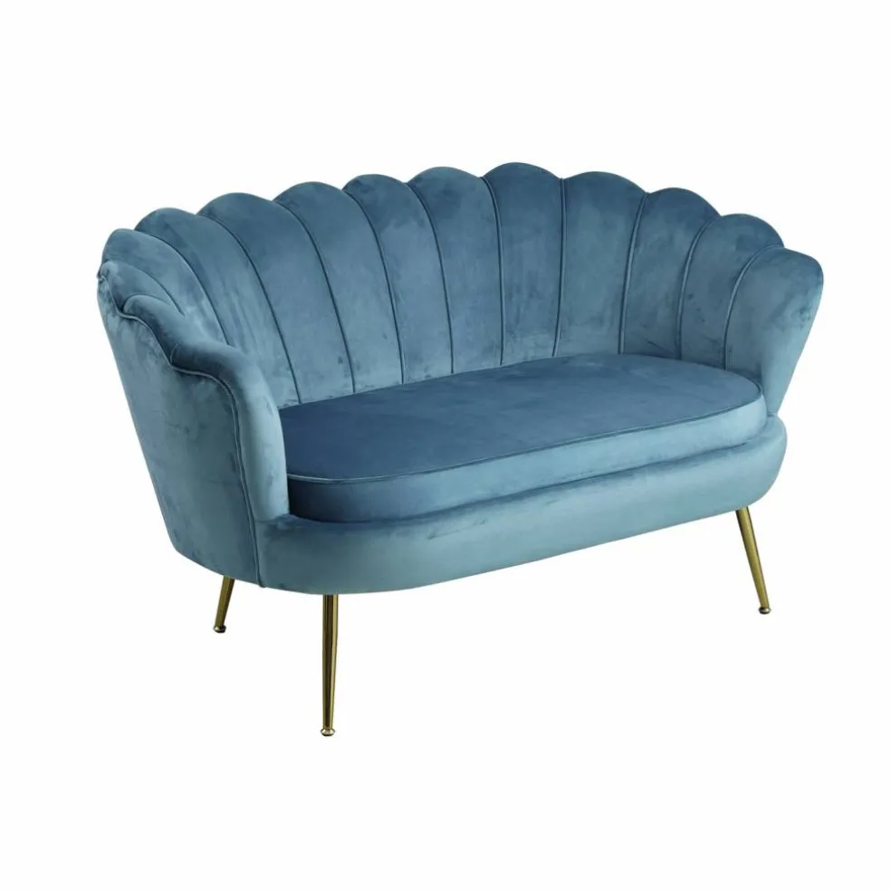 Muschelsofa, Höhe: 78 cm, blau/goldfarben