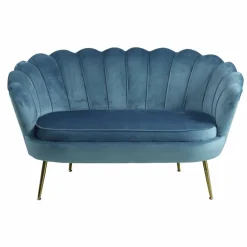 Muschelsofa, Höhe: 78 cm, blau/goldfarben