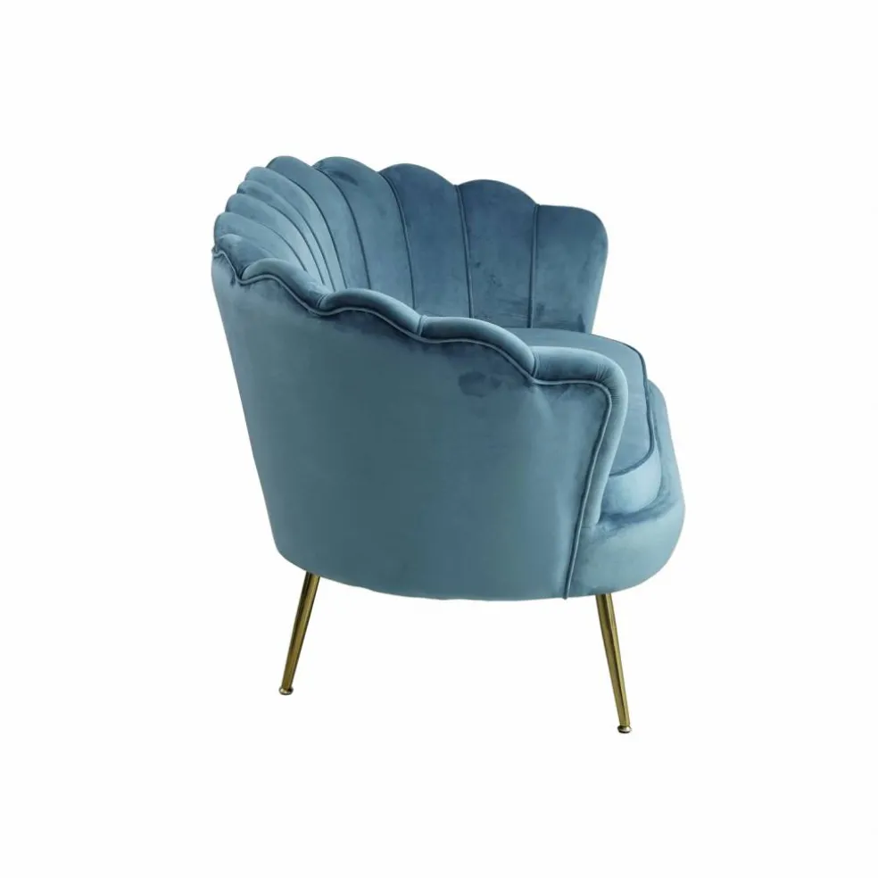 Muschelsofa, Höhe: 78 cm, blau/goldfarben