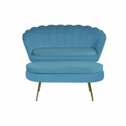 Muschelsofa, Höhe: 78 cm, blau/goldfarben