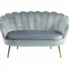 Muschelsofa, Höhe: 78 cm, hellgrau/goldfarben