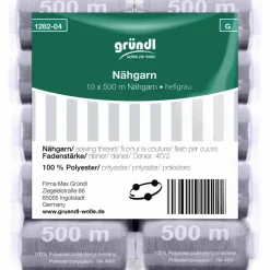Nähgarn, hellgrau, Polyester