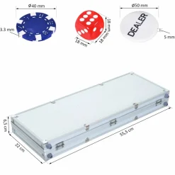 Pokerkoffer, bunt, Kunststoff/Aluminium