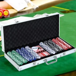 Pokerkoffer, bunt, Kunststoff/Aluminium